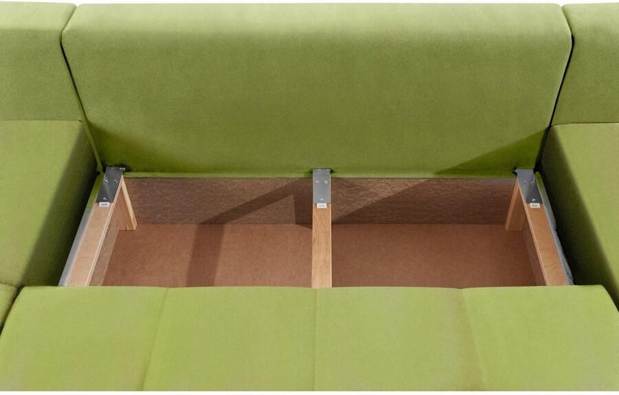 COLLECTION AB Zithoek XL-Josy U-vorm breedte 313 cm platweefsel structuur kunstleer - Foto 4