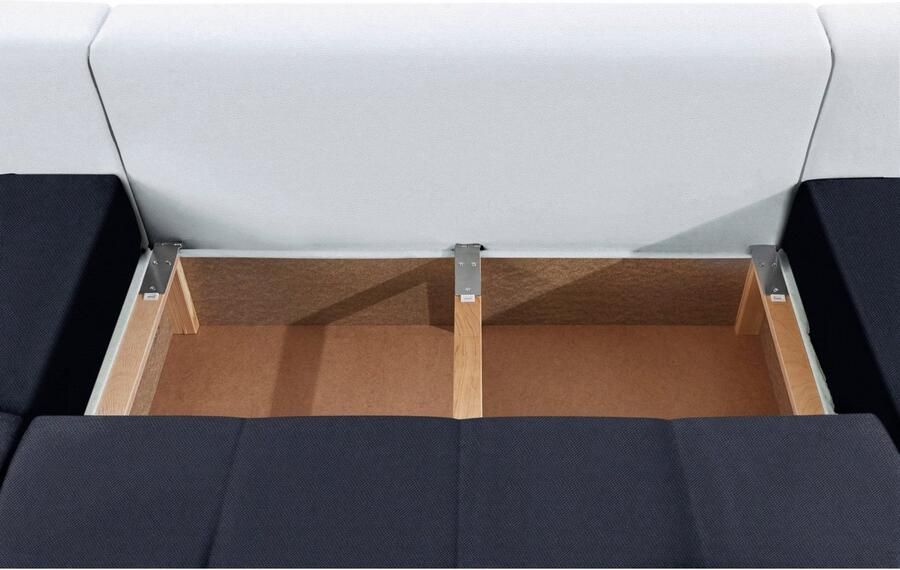 COLLECTION AB Zithoek XL-Josy U-vorm breedte 313 cm platweefsel structuur kunstleer - Foto 7