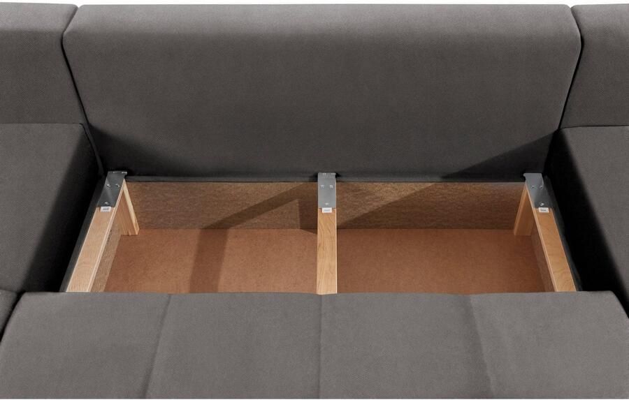 COLLECTION AB Zithoek XL-Josy U-vorm breedte 313 cm platweefsel structuur kunstleer - Foto 5