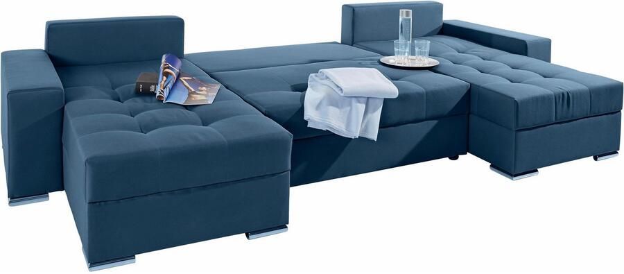 COLLECTION AB Zithoek Josy XL U-vorm breedte: 313 cm incl. bedfunctie bedlade met 4 gelijk grote rugkussens - Foto 11