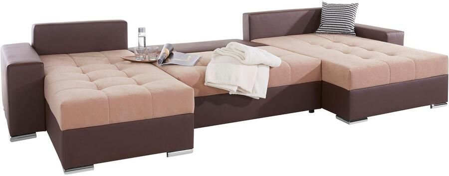 COLLECTION AB Zithoek XXL-Josy U-vorm breedte 333 cm met 2 recamieren 77 & 97 cm - Foto 12