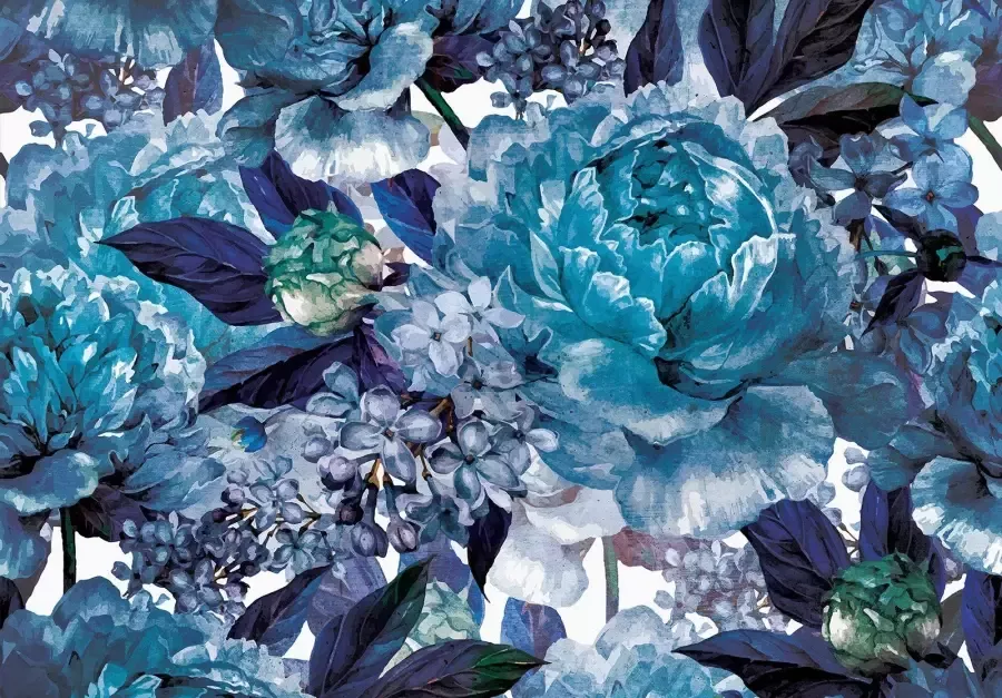 Consalnet Vliesbehang Blauwe motief met bloem