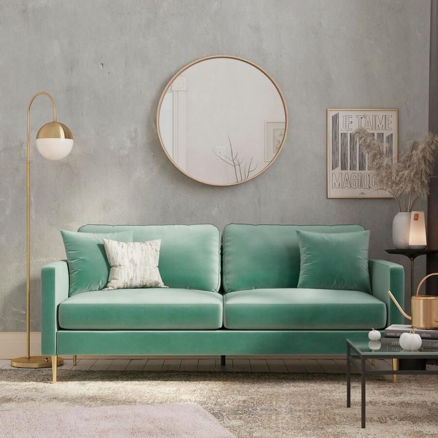CosmoLiving by Cosmopolitan 3-zitsbank HIGHLAND gemakkelijk te onderhouden veloursovertrek zacht verdikte zitting en rugleuning zithoogte 46 cm (1 stuk) - Foto 3