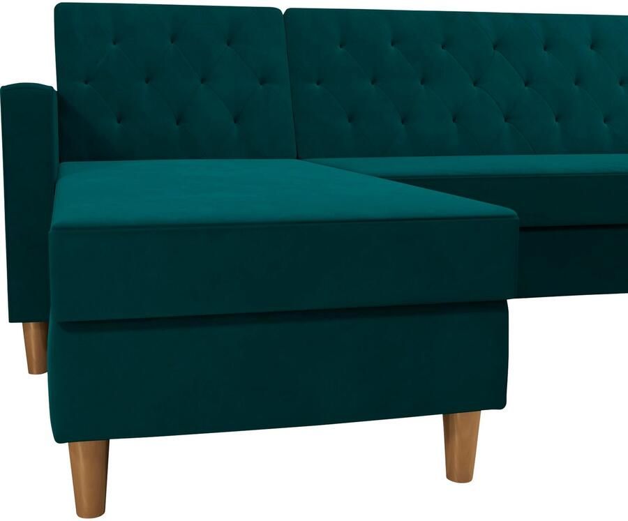 CosmoLiving by Cosmopolitan Hoekbank Liberty L-vorm met slaapfunctie récamier aan beide kanten te monteren zithoogte 43 cm - Foto 7