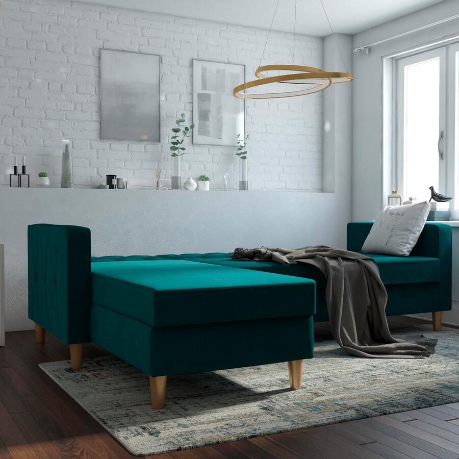 CosmoLiving by Cosmopolitan Hoekbank Liberty L-vorm met slaapfunctie récamier aan beide kanten te monteren zithoogte 43 cm - Foto 5