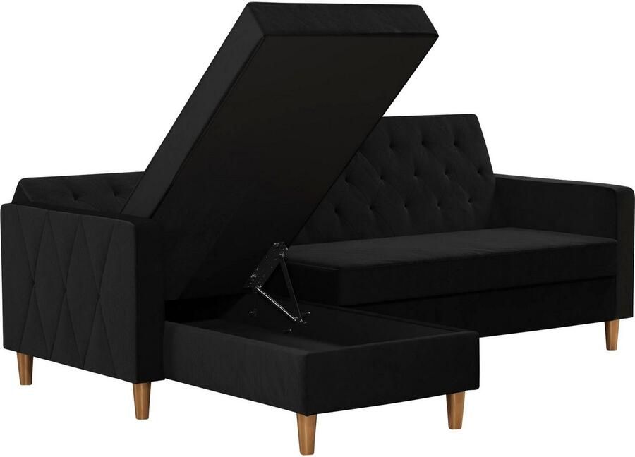 CosmoLiving by Cosmopolitan Hoekbank Liberty L-vorm met slaapfunctie récamier aan beide kanten te monteren zithoogte 43 cm - Foto 10