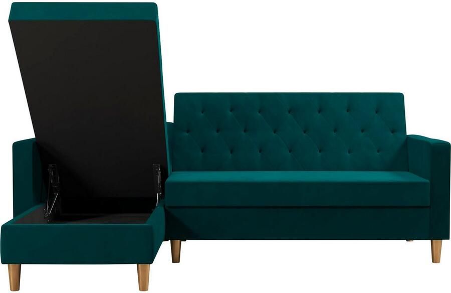 CosmoLiving by Cosmopolitan Hoekbank Liberty L-vorm met slaapfunctie récamier aan beide kanten te monteren zithoogte 43 cm - Foto 10