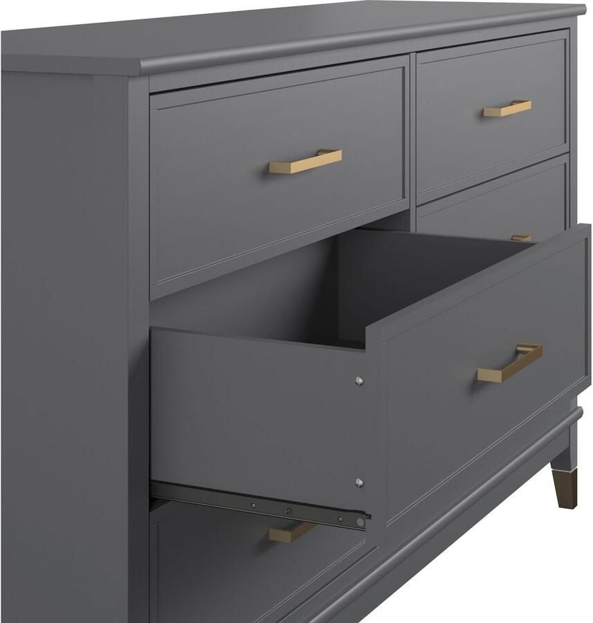 CosmoLiving by Cosmopolitan Kast Westerleigh met 6 laden mdf poten van massief hout hoogte 85 cm breedte 145 cm - Foto 4