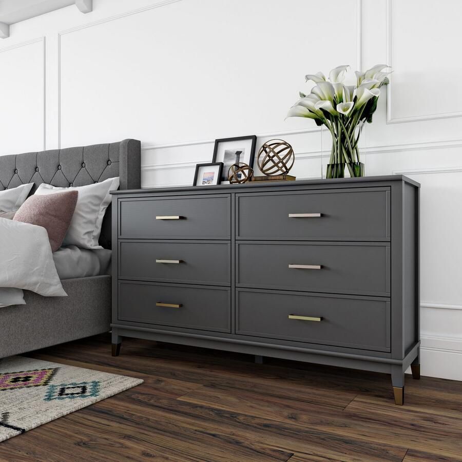 CosmoLiving by Cosmopolitan Kast Westerleigh met 6 laden mdf poten van massief hout hoogte 85 cm breedte 145 cm - Foto 2