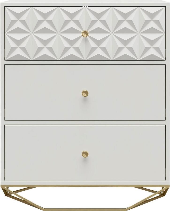 CosmoLiving by Cosmopolitan Blair ladekast met 3 lades. Wit - Foto 5