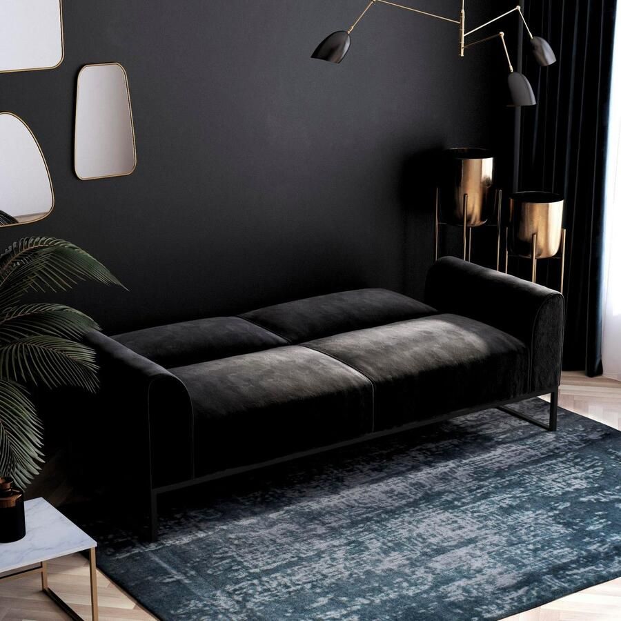 CosmoLiving by Cosmopolitan Slaapbank Adley Veloursstof slaapfunctie rugleuning 2-delig zithoogte 47 5 cm (1 stuk) - Foto 4