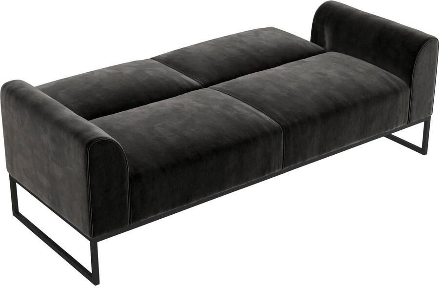 CosmoLiving by Cosmopolitan Slaapbank Adley Veloursstof slaapfunctie rugleuning 2-delig zithoogte 47 5 cm (1 stuk) - Foto 10