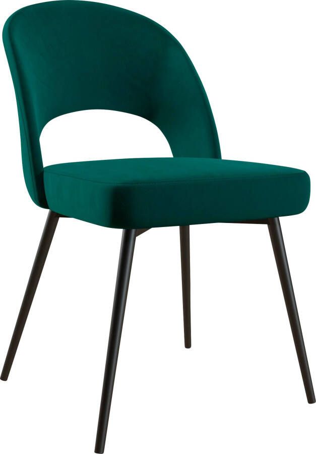 CosmoLiving by Cosmopolitan Alexi gestoffeerde eetkamerstoel smaragdgroen fluweel - Foto 8