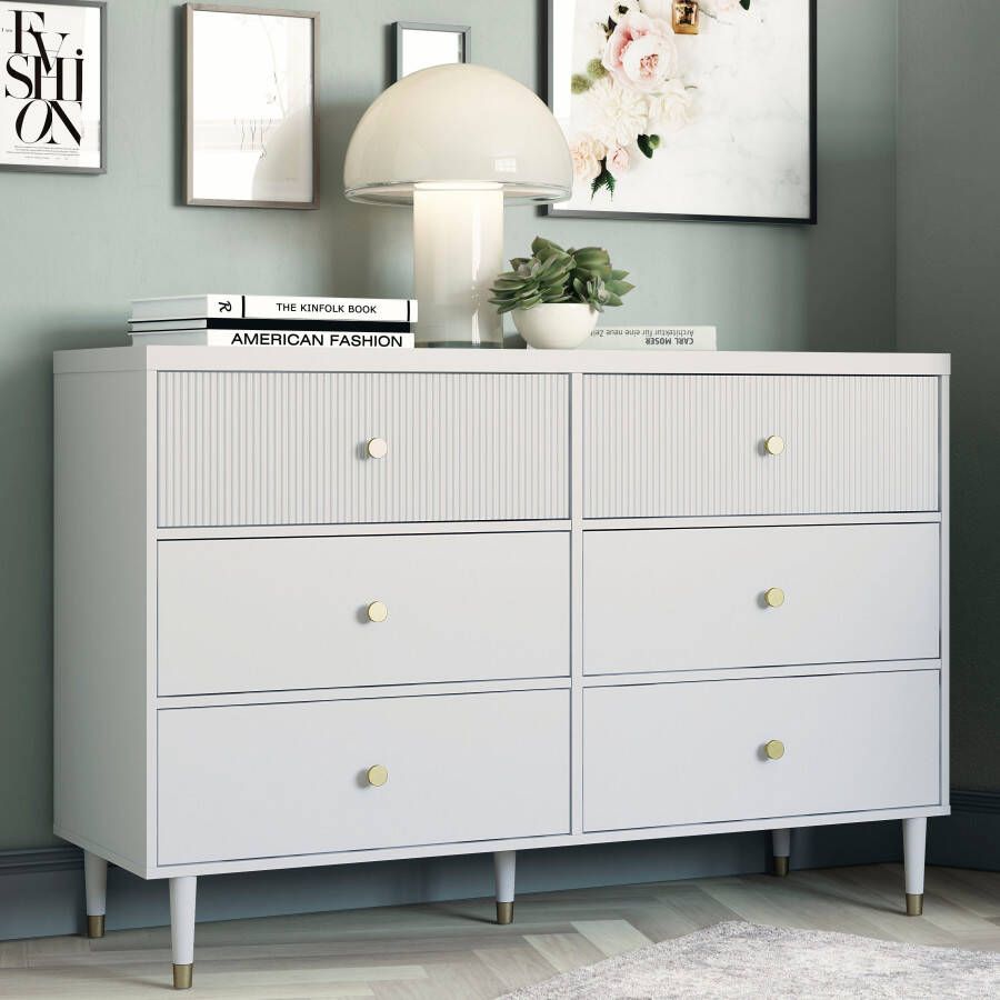 CosmoLiving by Cosmopolitan Elizabeth dressoir met 6 lades. Duif grijs - Foto 6