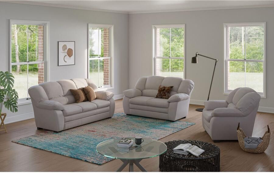 COTTA Zithoek Casino bankset 3-2-1 zitplaatsen woonkamer set 3-delig fauteuil 2-zits 2 5-zits hoge rugleuning (set 3-delig)