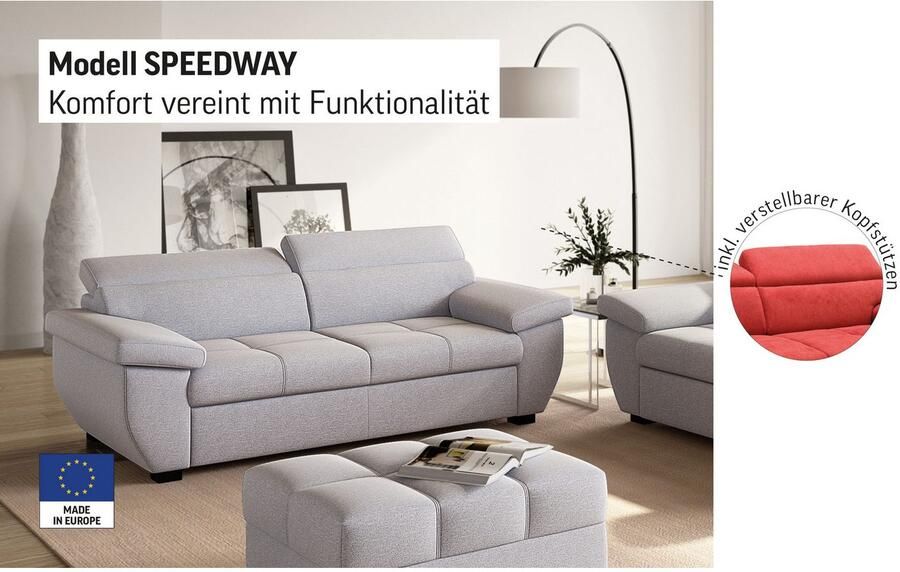 COTTA 2 5-zitsbank Speedway Big-sofa met verstelbare rugleuning