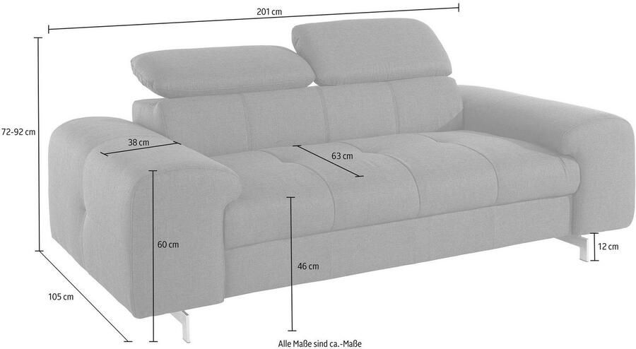COTTA 2-zitsbank Chef met verstelbaar hoofdeind - Foto 3