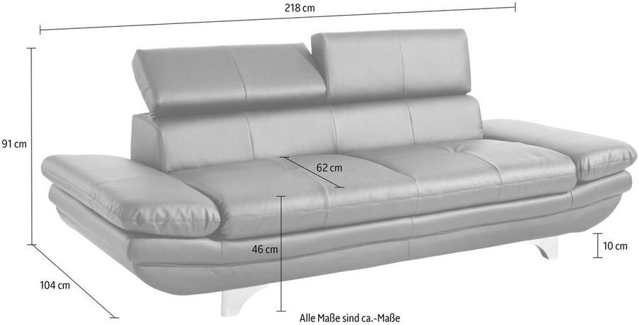 COTTA 2-zitsbank Enterprise Big-sofa met verstelbare armleuning en rugleuning