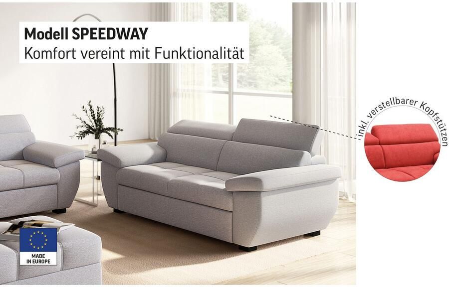 COTTA 2-zitsbank Speedway Big-sofa met verstelbare rugleuning