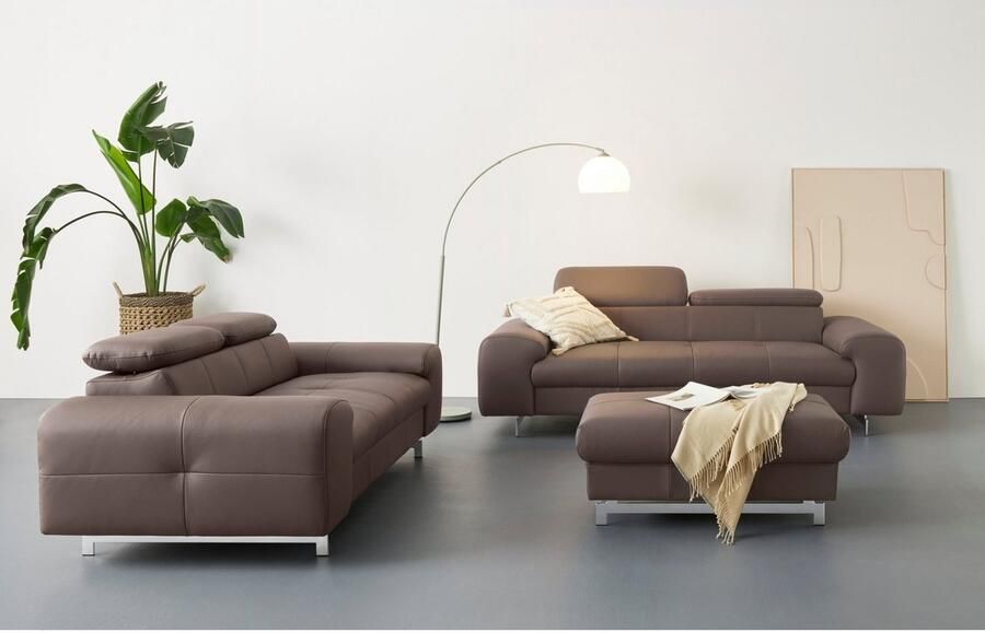COTTA 3-zitsbank Chef Big-sofa met verstelbare rugleuning elegante metalen poten - Foto 5