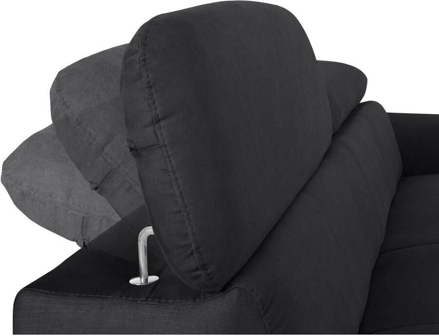 COTTA 3-zitsbank Chef Big-sofa met verstelbare rugleuning elegante metalen poten