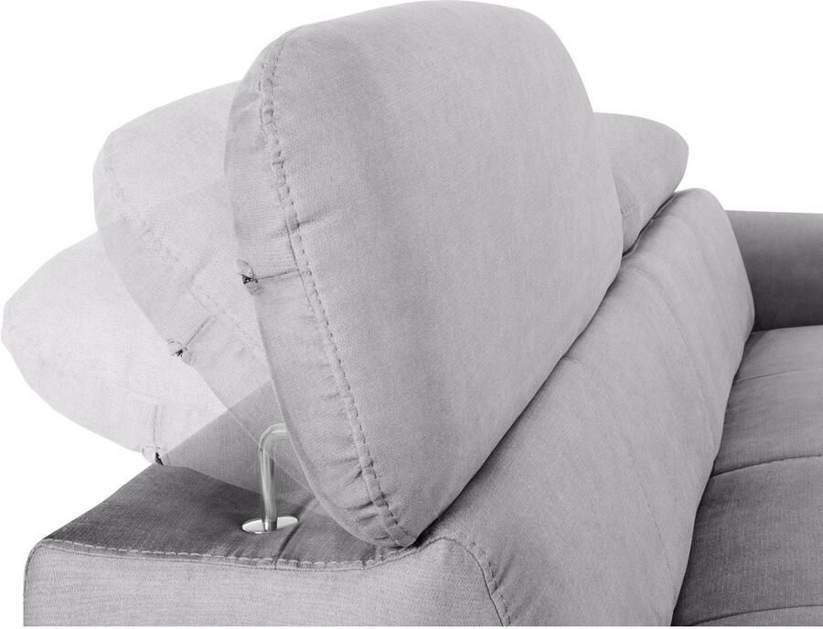 COTTA 3-zitsbank Chef Big-sofa met verstelbare rugleuning elegante metalen poten