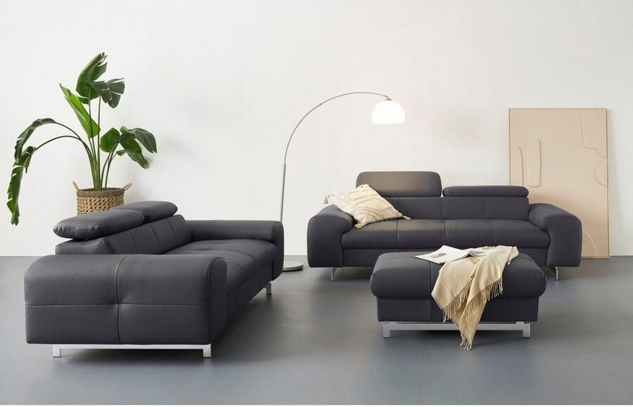 COTTA 3-zitsbank Chef Big-sofa met verstelbare rugleuning elegante metalen poten - Foto 5