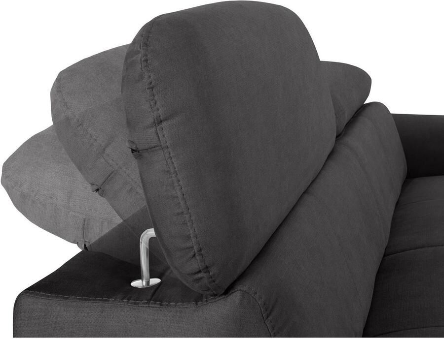 COTTA 3-zitsbank Chef Big-sofa met verstelbare rugleuning elegante metalen poten