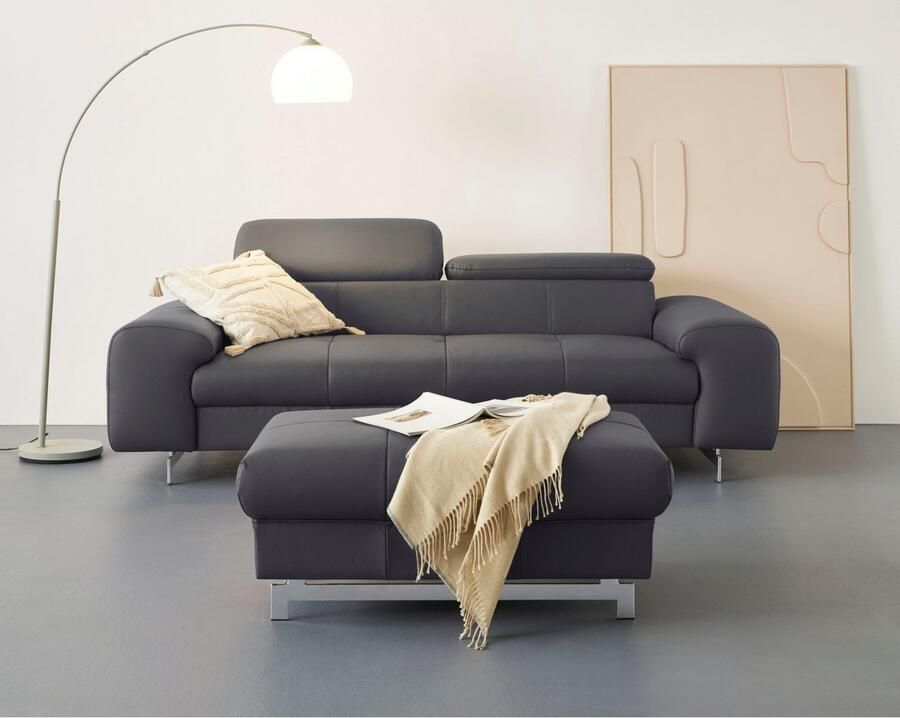 COTTA 3-zitsbank Chef Big-sofa met verstelbare rugleuning elegante metalen poten - Foto 2