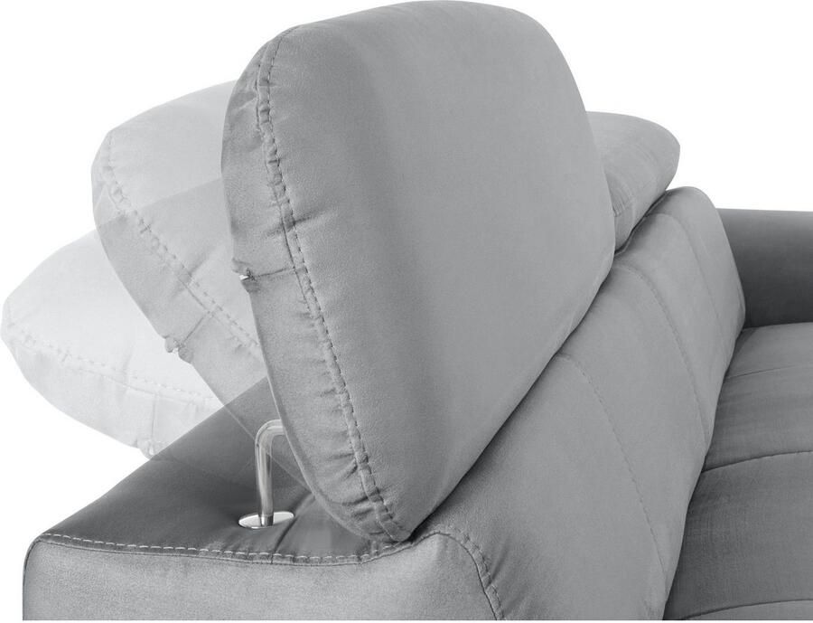 COTTA 3-zitsbank Chef Big-sofa met verstelbare rugleuning elegante metalen poten