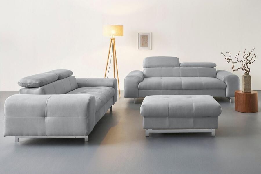 COTTA 3-zitsbank Chef Big-sofa met verstelbare rugleuning elegante metalen poten - Foto 6