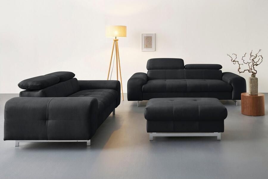 COTTA 3-zitsbank Chef Big-sofa met verstelbare rugleuning elegante metalen poten - Foto 5