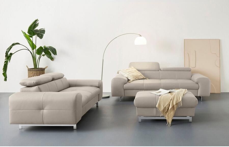 COTTA 3-zitsbank Chef Big-sofa met verstelbare rugleuning elegante metalen poten - Foto 5