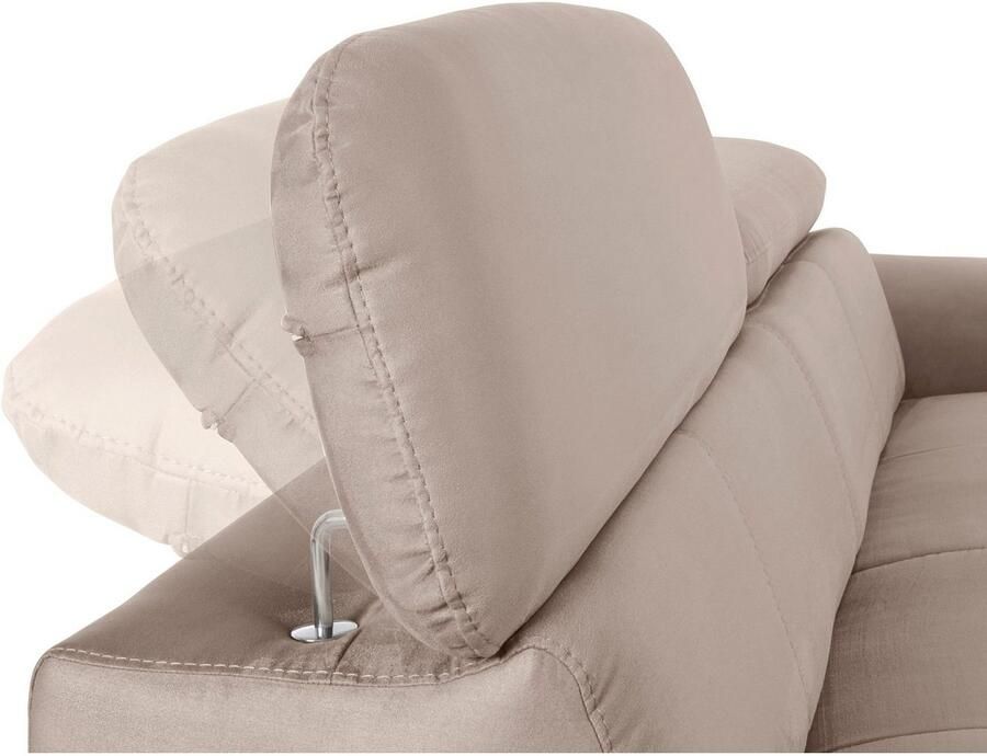 COTTA 3-zitsbank Chef Big-sofa met verstelbare rugleuning elegante metalen poten