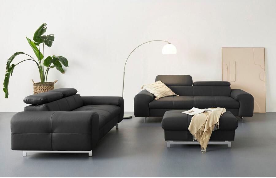 COTTA 3-zitsbank Chef Big-sofa met verstelbare rugleuning elegante metalen poten - Foto 5