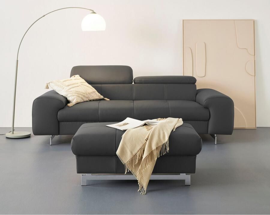 COTTA 3-zitsbank Chef Big-sofa met verstelbare rugleuning elegante metalen poten - Foto 2