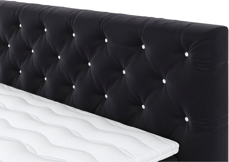 COTTA Boxspring Castlerock met strass-steentjes in het hoofdeinde incl. topper