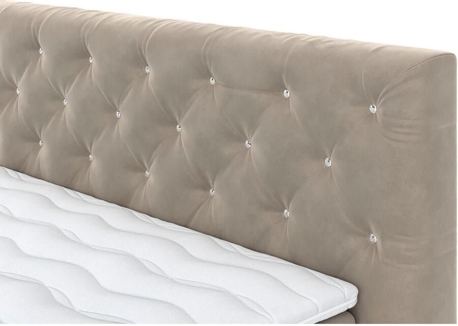 COTTA Boxspring Castlerock met strass-steentjes in het hoofdeinde incl. topper