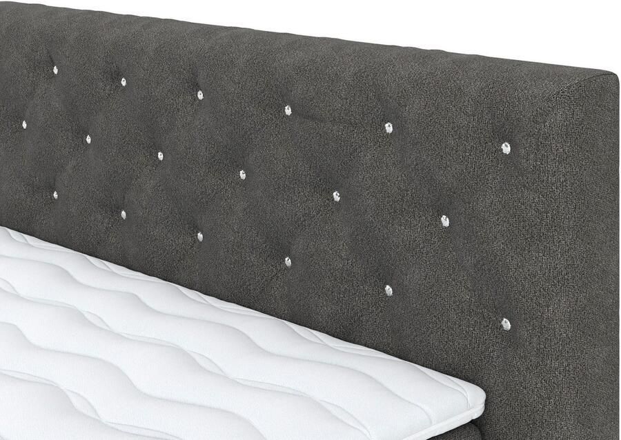 COTTA Boxspring Castlerock met strass-steentjes in het hoofdeinde incl. topper