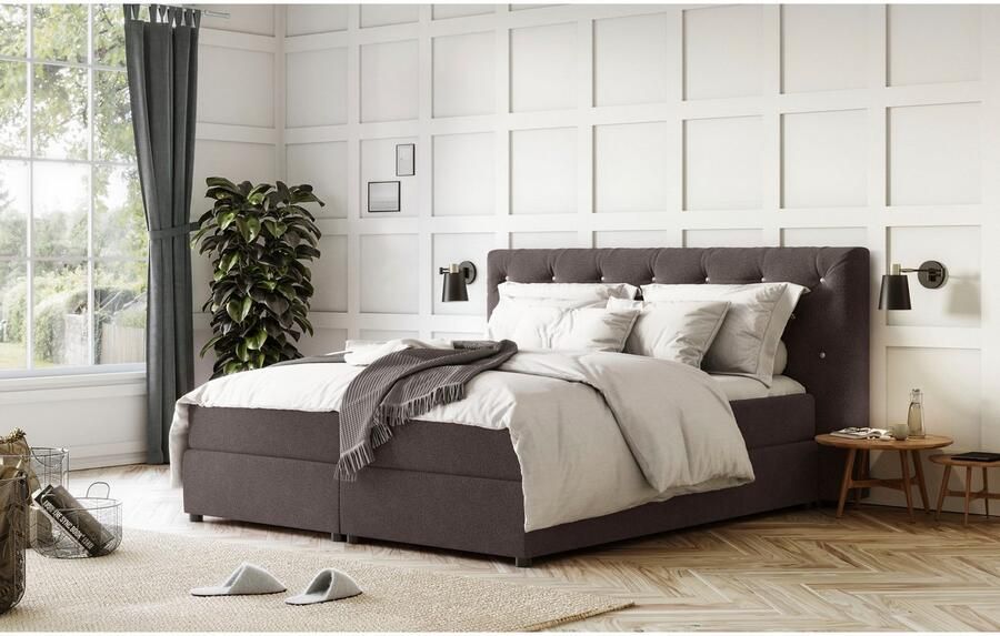 COTTA Boxspring Castlerock met strass-steentjes in het hoofdeinde incl. topper - Foto 4