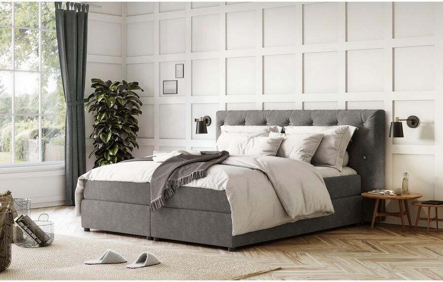 COTTA Boxspring Castlerock met strass-steentjes in het hoofdeinde incl. topper - Foto 4