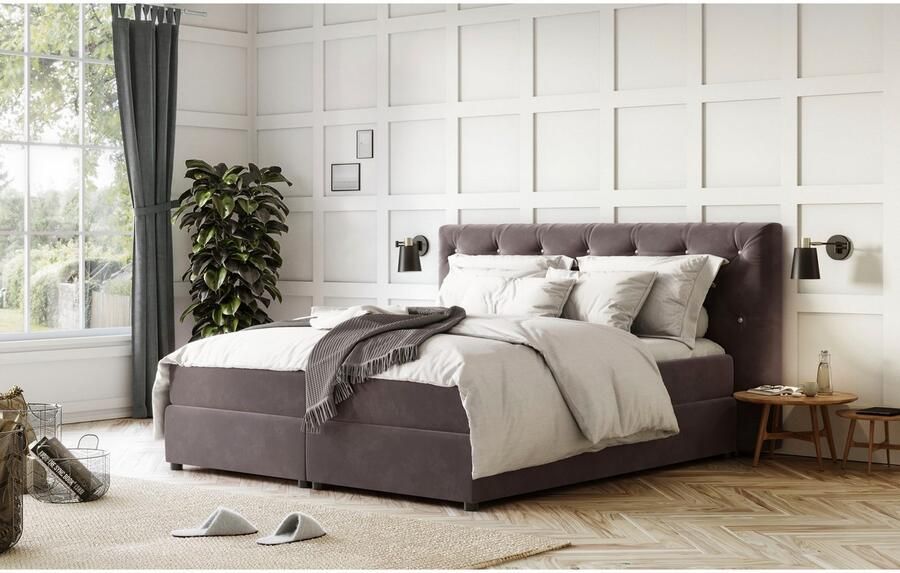 COTTA Boxspring Castlerock met strass-steentjes in het hoofdeinde incl. topper - Foto 4