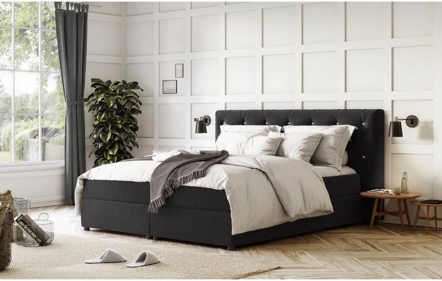 COTTA Boxspring Castlerock met strass-steentjes in het hoofdeinde incl. topper - Foto 4