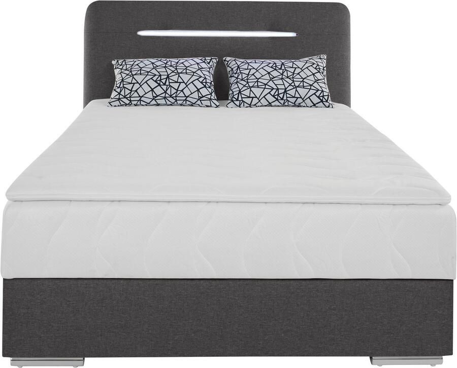 COTTA Boxspring Lighstar inclusief ledverlichting topmatras bedkist en sierkussen - Foto 2