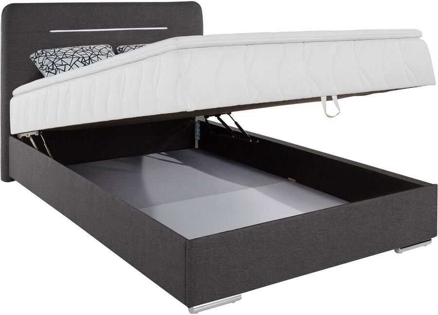 COTTA Boxspring Lighstar inclusief ledverlichting topmatras bedkist en sierkussen - Foto 3
