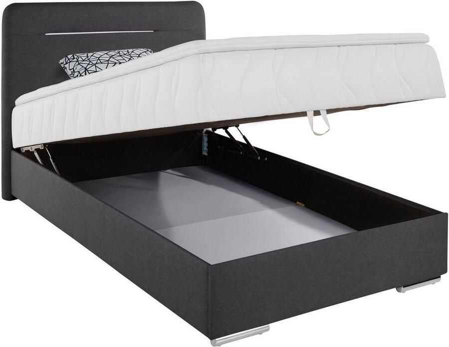 COTTA Boxspring Lighstar inclusief ledverlichting topmatras bedkist en sierkussen - Foto 2