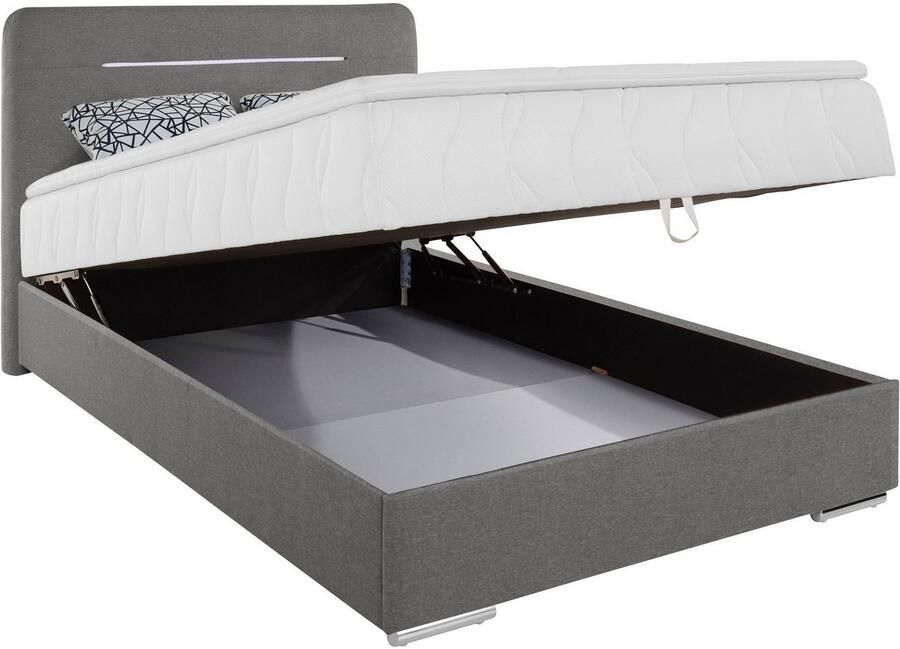 COTTA Boxspring Lighstar inclusief ledverlichting topmatras bedkist en sierkussen - Foto 3