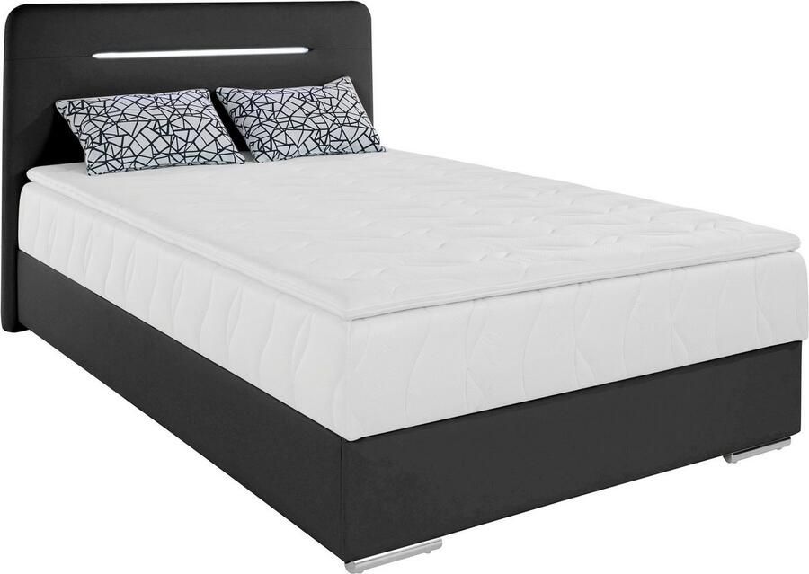 COTTA Boxspring Lighstar inclusief ledverlichting topmatras bedkist en sierkussen - Foto 3