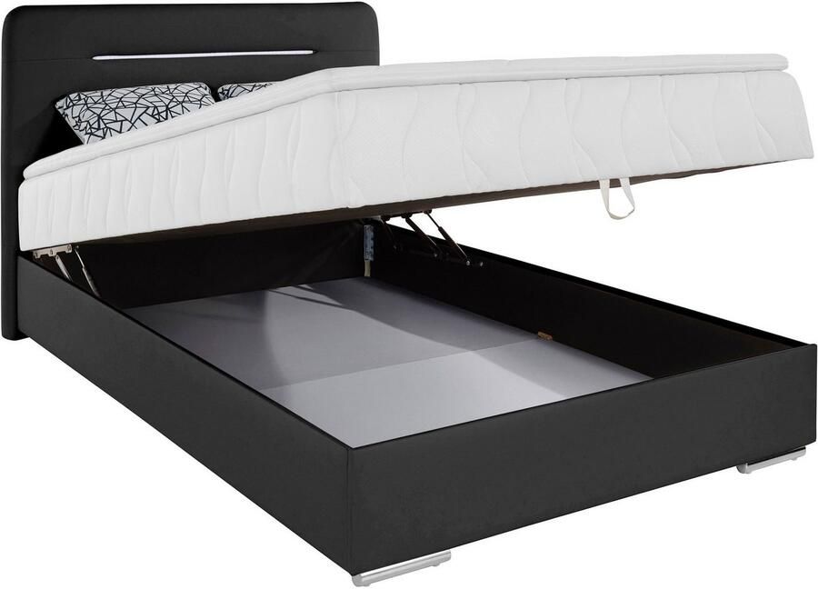 COTTA Boxspring Lighstar inclusief ledverlichting topmatras bedkist en sierkussen - Foto 3