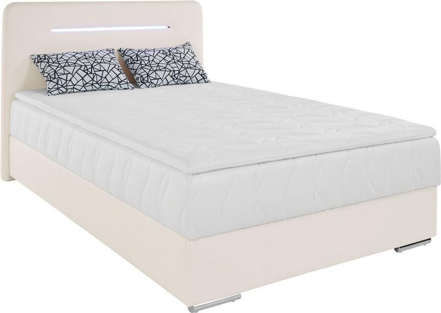 COTTA Boxspring Lighstar inclusief ledverlichting topmatras bedkist en sierkussen - Foto 3